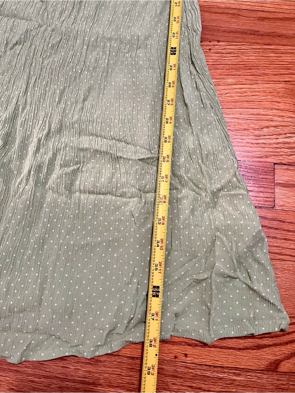Billabong Green Midi Dress with Puff Sleeves - Picture 8 of 8
